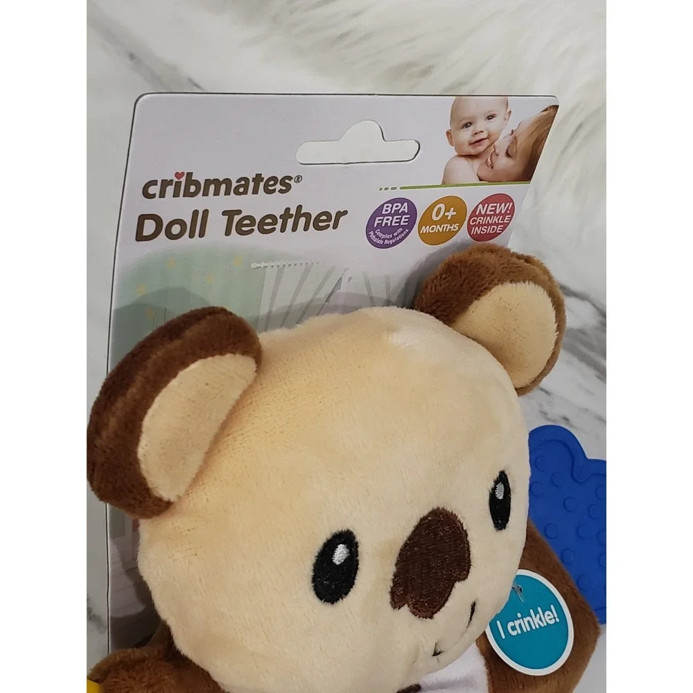 NEW Cribmates KOALA BEAR‎ Doll Teether Toy Sensory Sound Baby Lovey Shower Gift